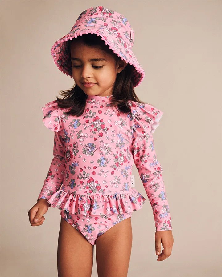 Strawberry Garden Frill Swimsuit - Aster & Ruby