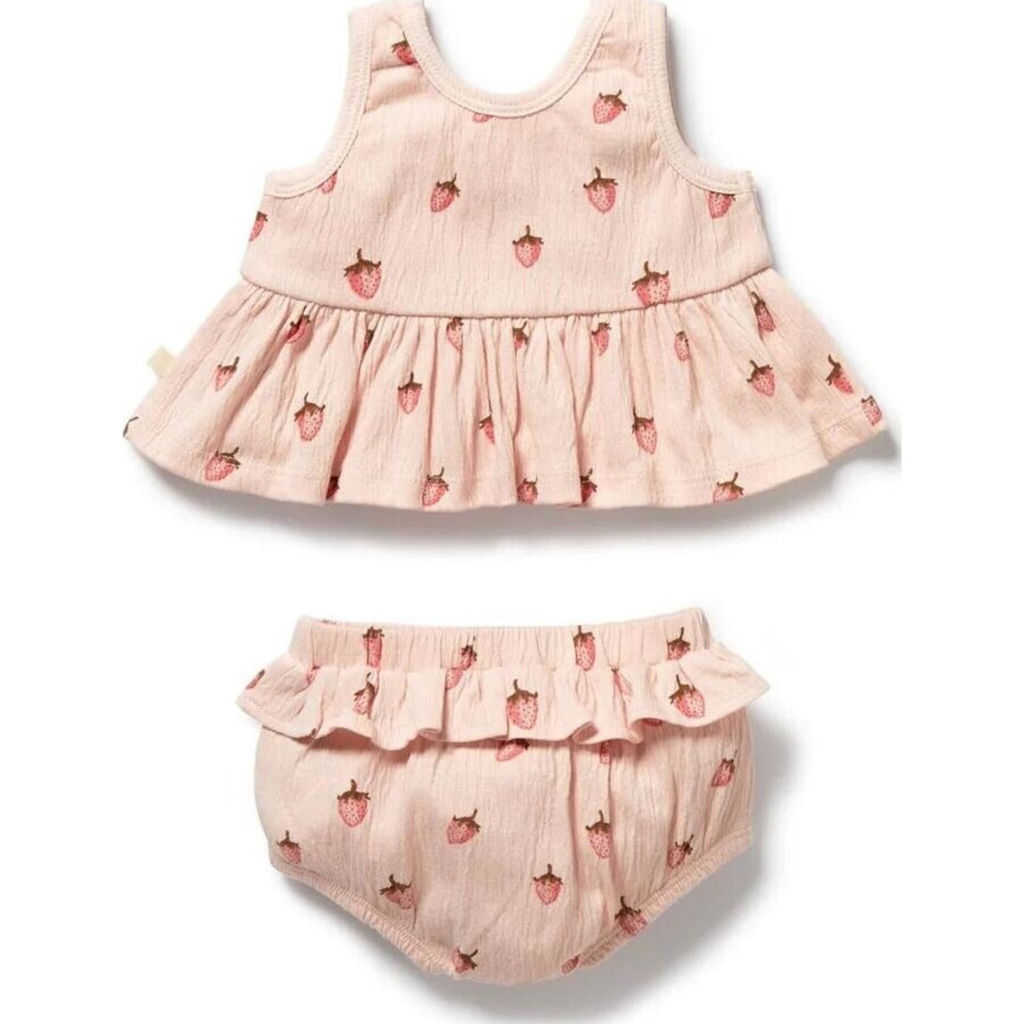 Wilson & Frenchy Strawberry Kisses Organic Ruffle Set | Aster & Ruby