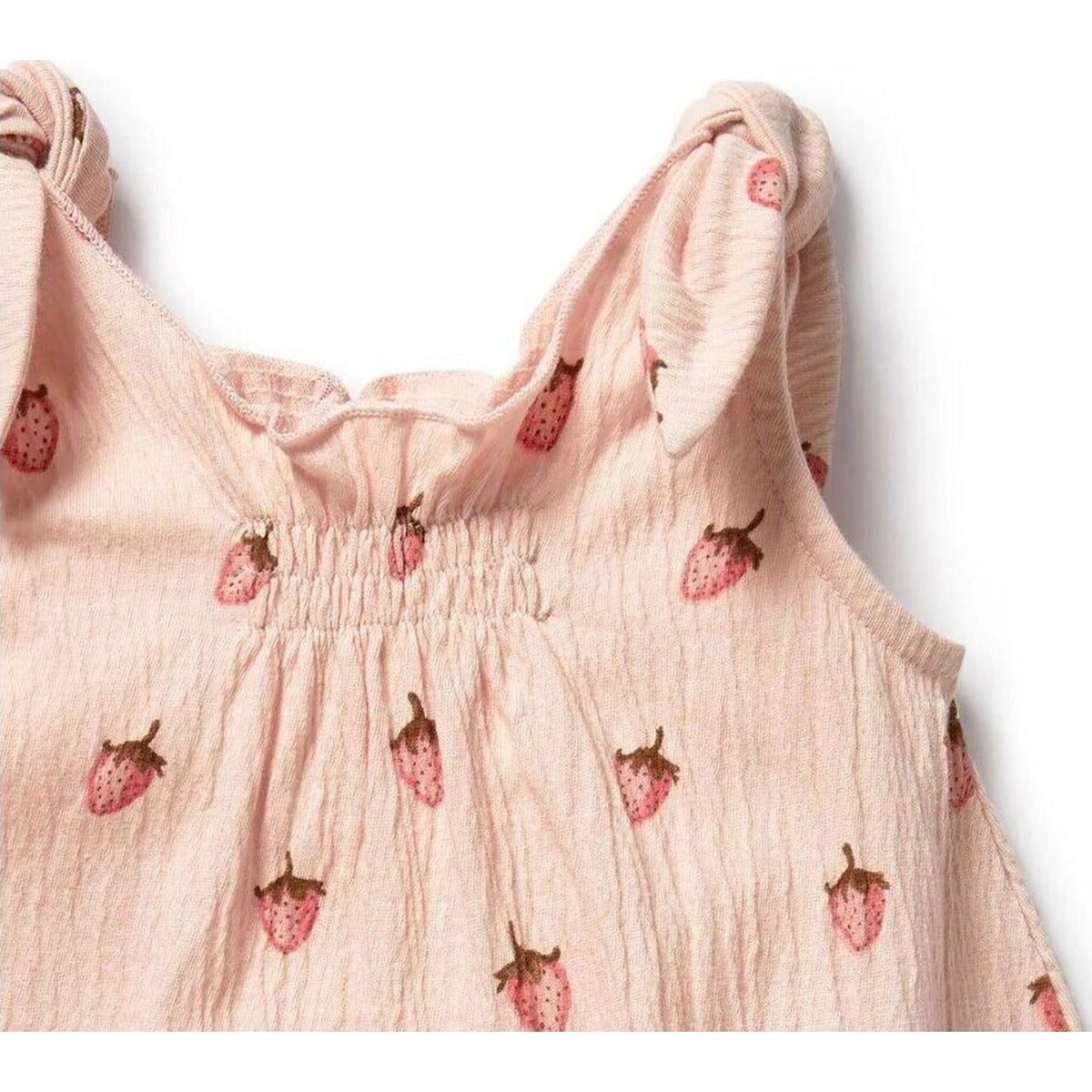 Wilson & Frenchy Strawberry Kisses Organic Tie Playsuit | Aster & Ruby
