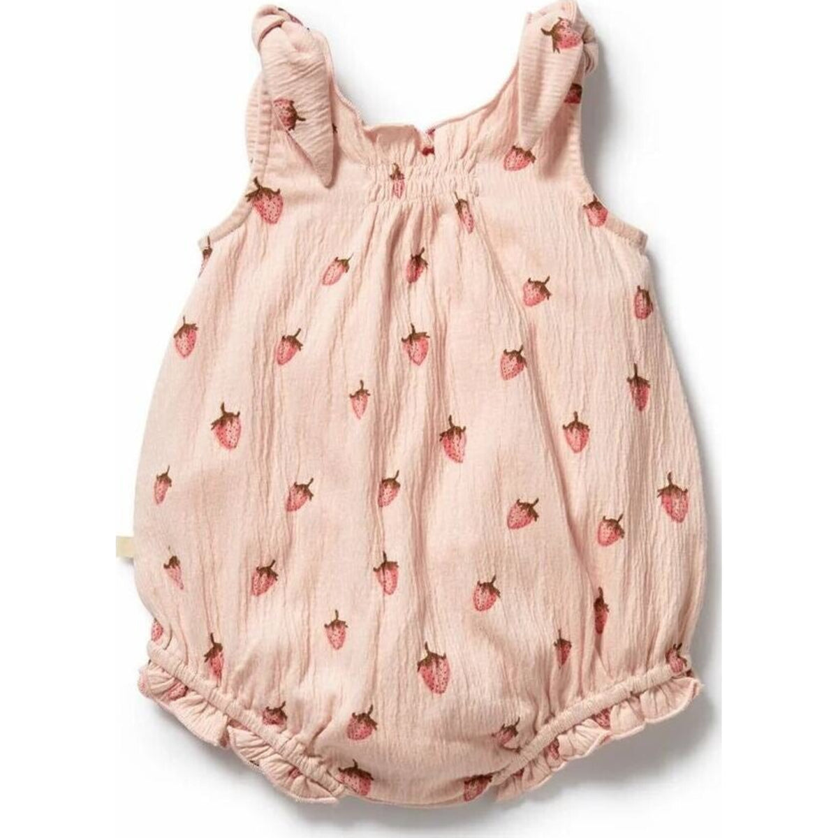 Wilson & Frenchy Strawberry Kisses Organic Tie Playsuit | Aster & Ruby