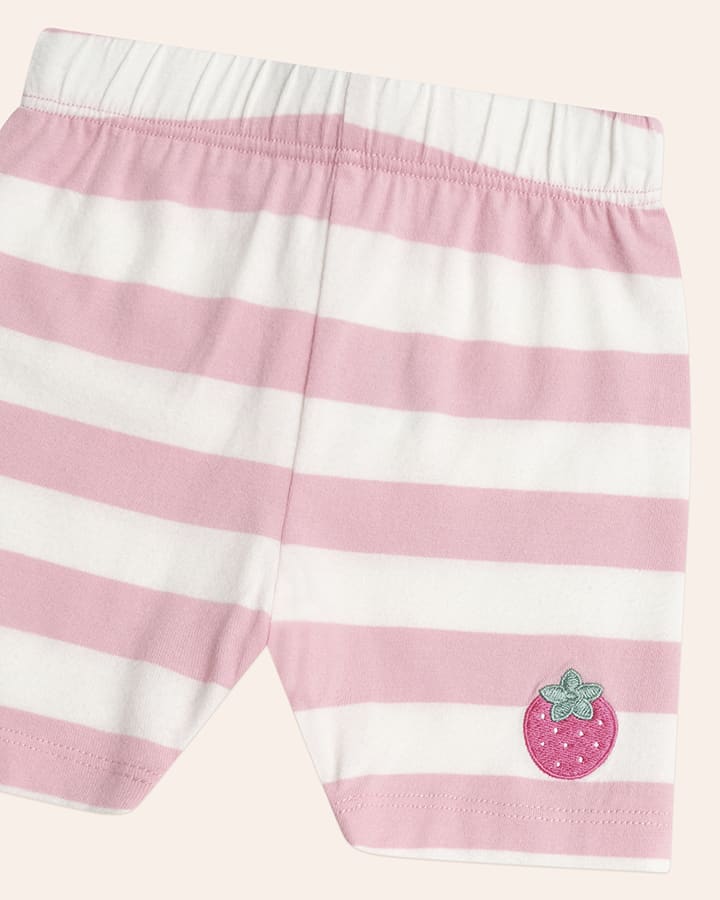 Strawberry Stripe Bike Short - Aster & Ruby