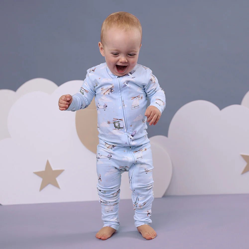 Taking Flight Organic Snugglesuit Convertible Romper - Aster & Ruby