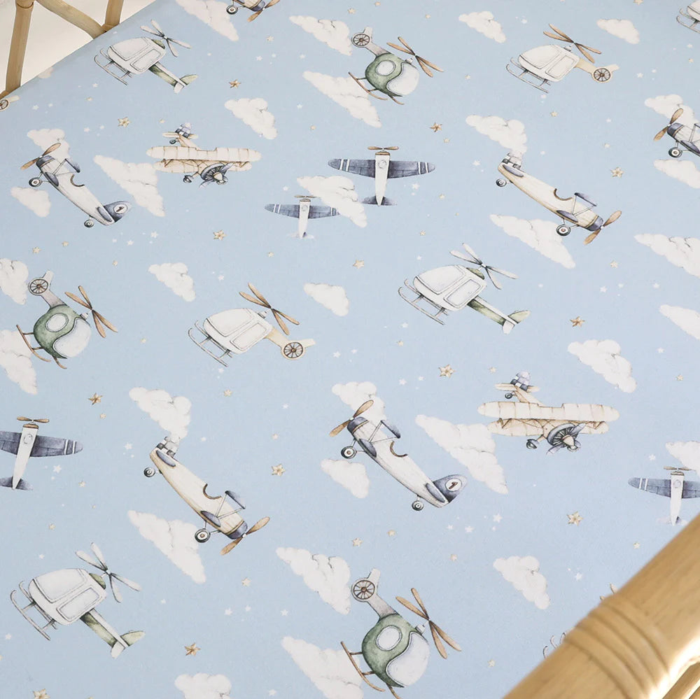 Taking Flight Organic Bassinet Sheet / Change Pad Cover