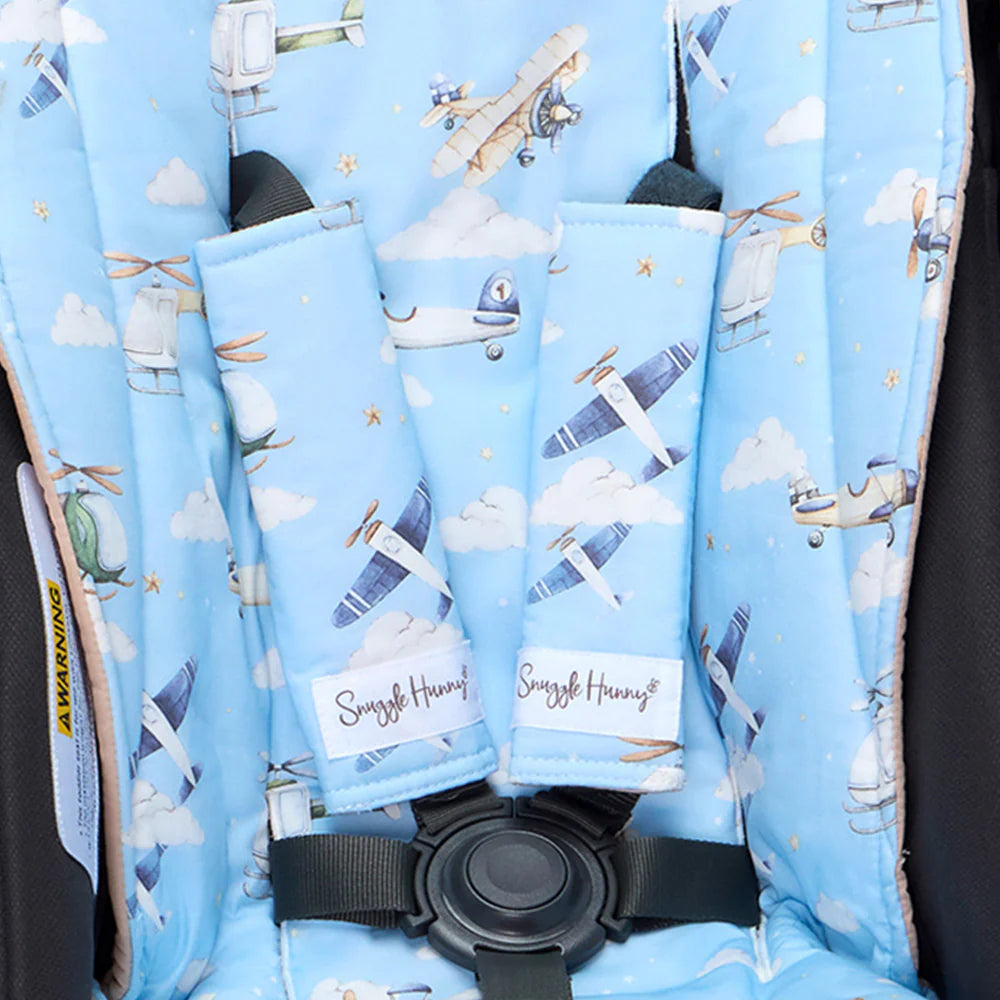 Universal Reversible Pram Strap Covers Taking Flight