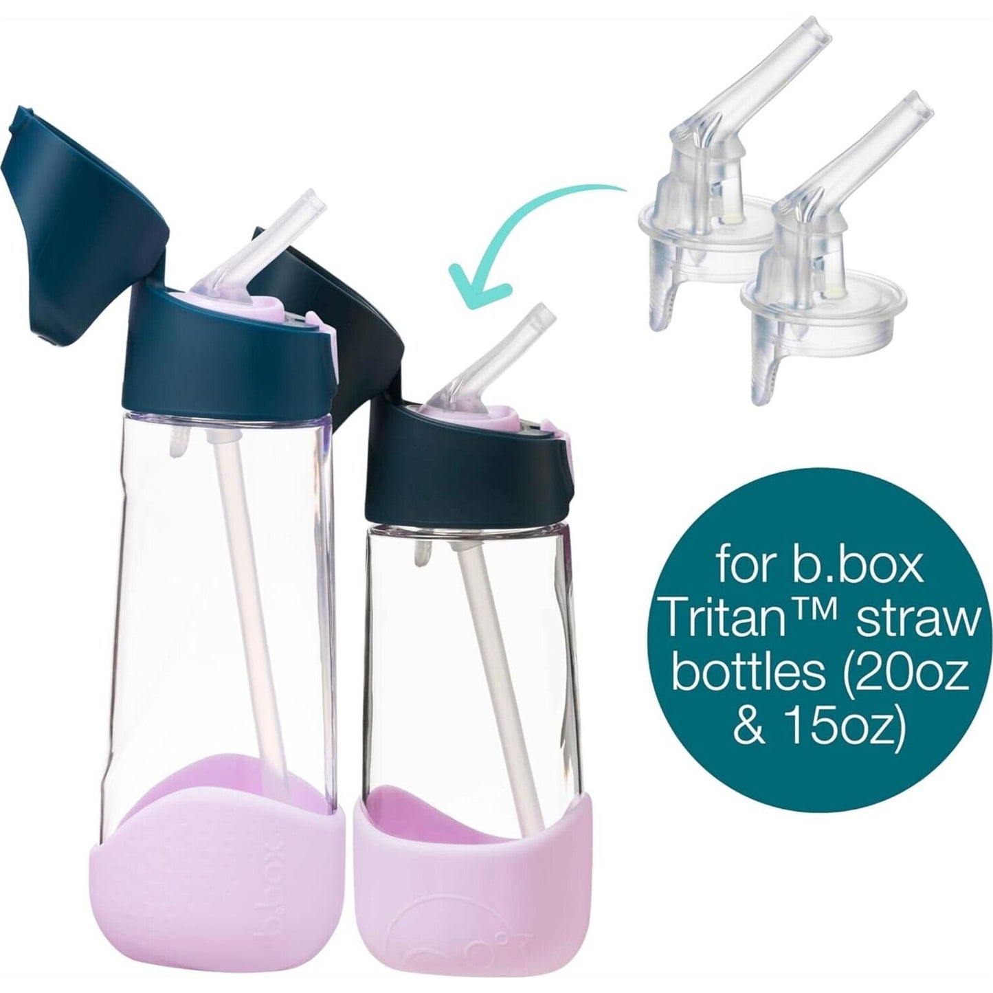 b.box Tritan Drink Bottle Replacement Straw Top 2pk | Aster & Ruby