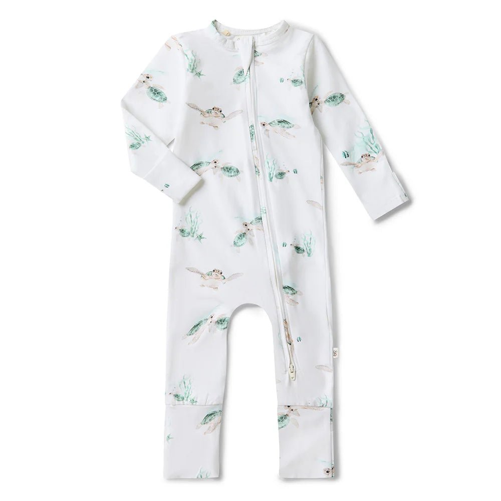 Turtle Organic Snugglesuit Convertible Romper - Aster & Ruby