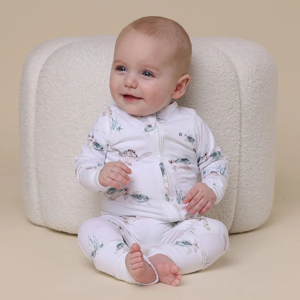 Turtle Organic Snugglesuit Convertible Romper - Aster & Ruby