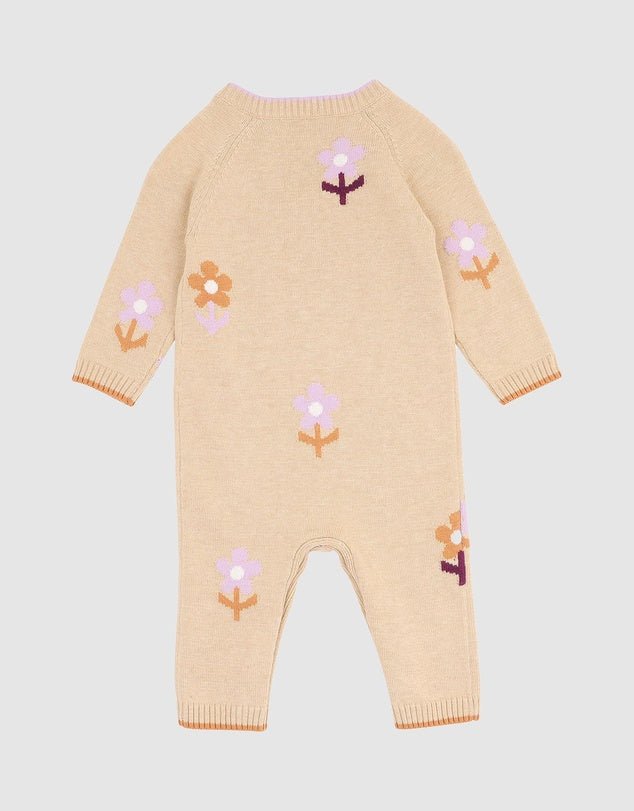 Tutu Tiger Flowers Knitted Romper - Aster & Ruby
