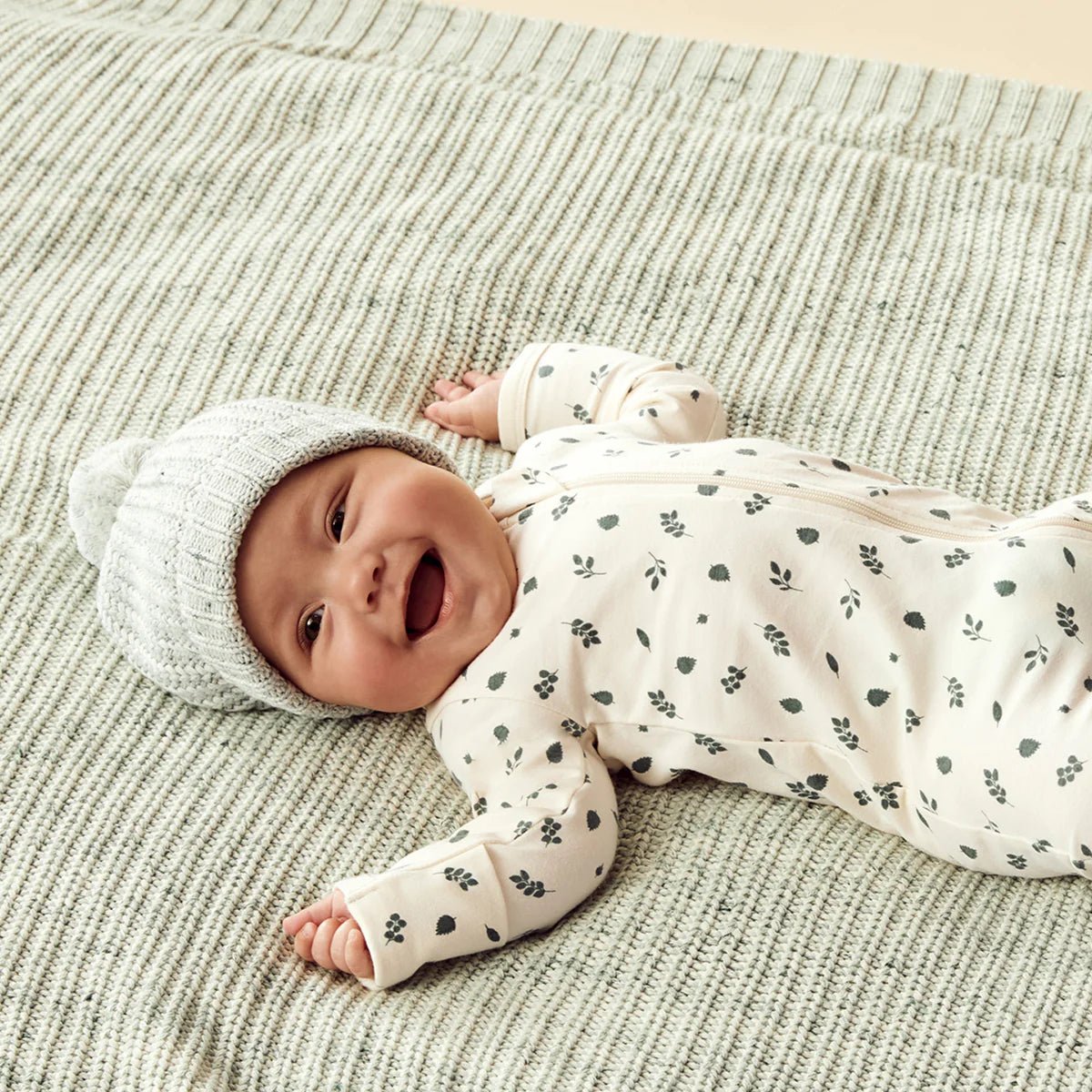 Twilight Leaf Organic Zipsuit with Feet - Aster & Ruby