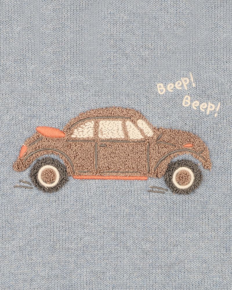 Alvin Car Organic Knitted Jumper Sky Blue