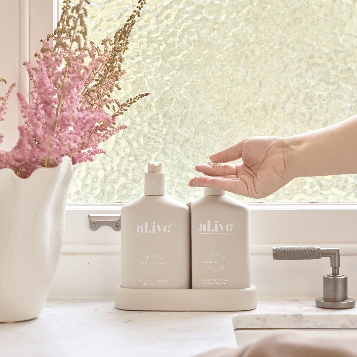 Wash & Lotion Duo + Hand Cream Gift Set - Sea Cotton & Coconut - Aster & Ruby