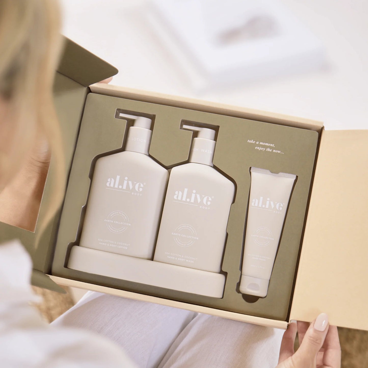 Wash & Lotion Duo + Hand Cream Gift Set - Sea Cotton & Coconut - Aster & Ruby