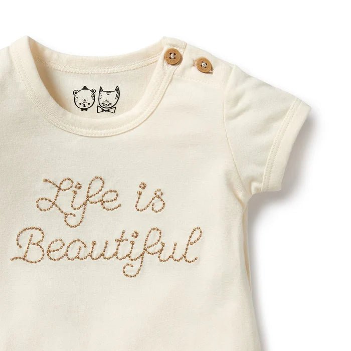 Wilson & Frenchy Organic Bodysuit - Life Is Beautiful - Aster & Ruby