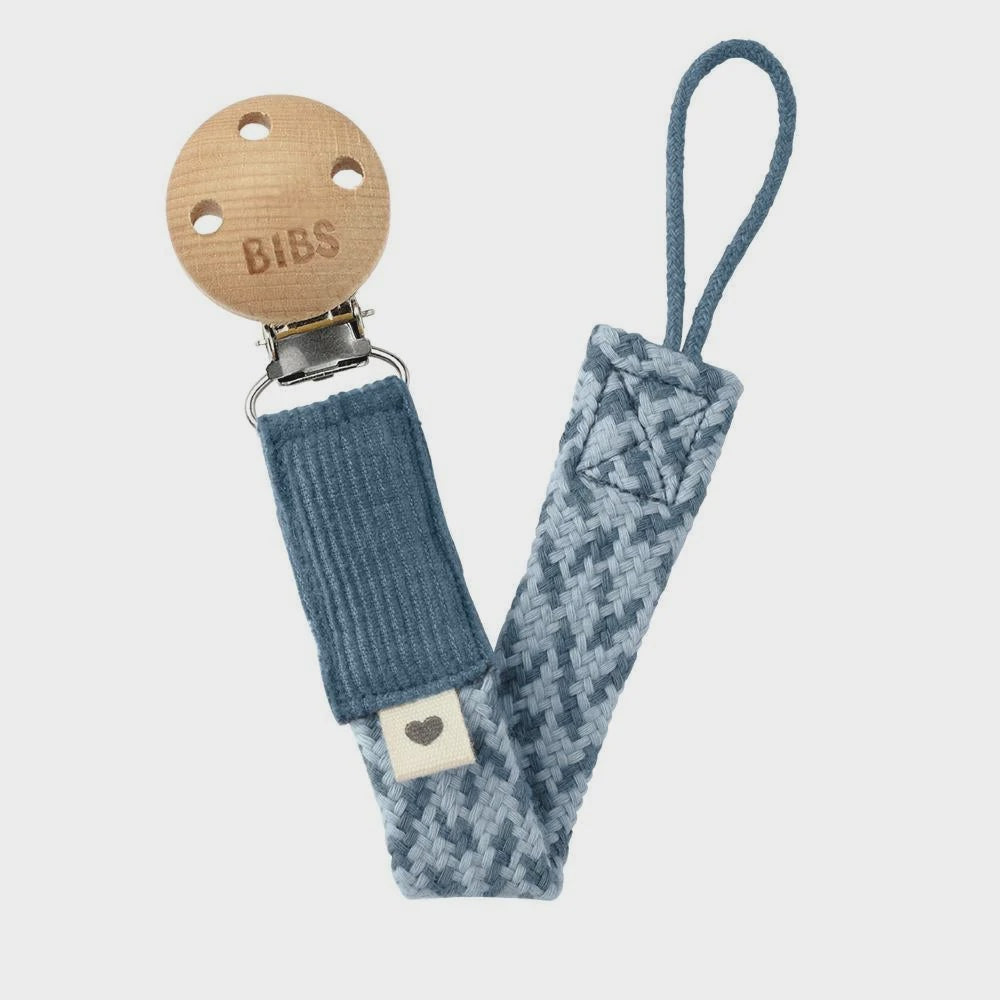 Paci Braid Dummy Clip | Petrol/Baby Blue