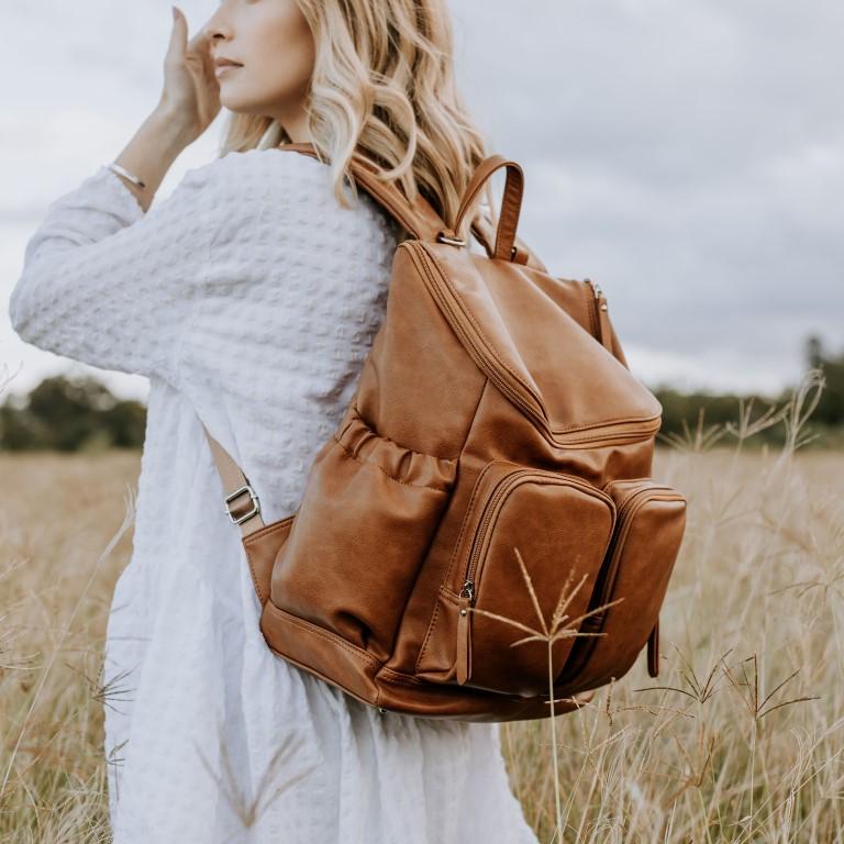 Signature Nappy Backpack - Tan - Aster & Ruby