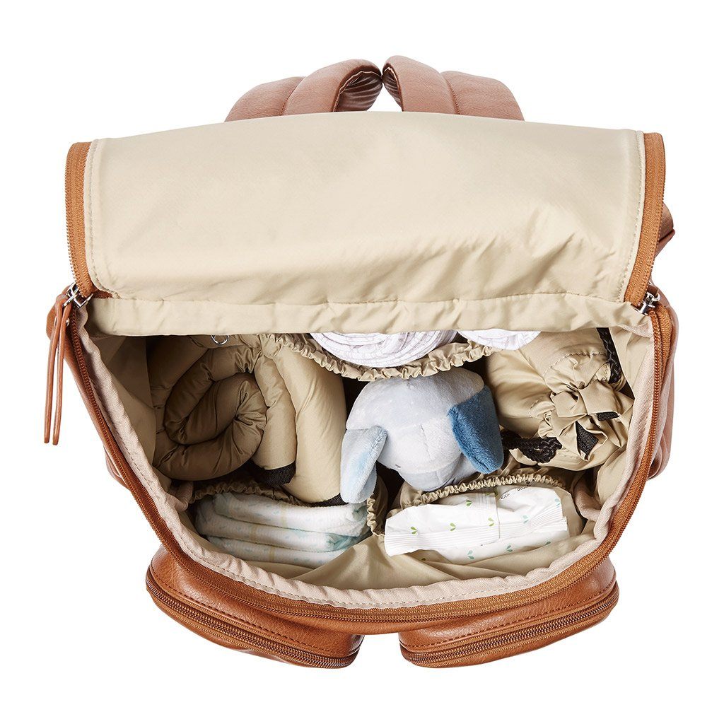 Signature Nappy Backpack - Tan - Aster & Ruby