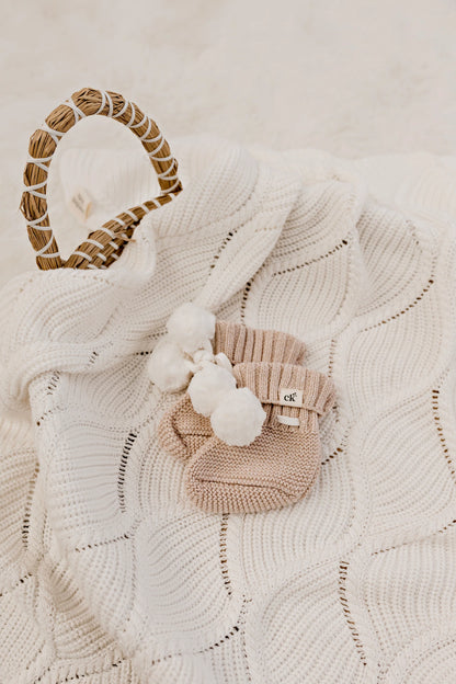 Knit Booties | Biscotti Poms