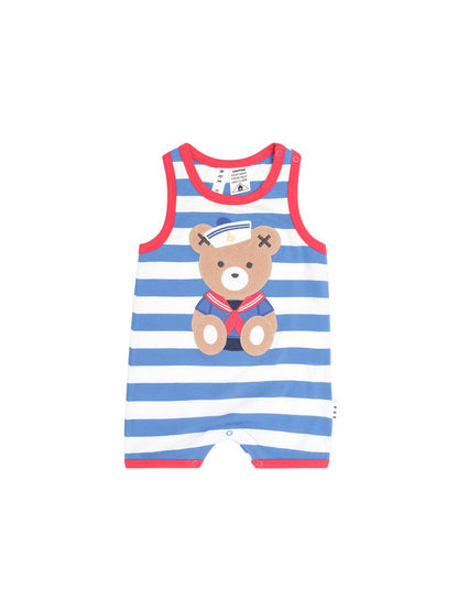 Nautical Stripe Sitting Sleeveless Romper