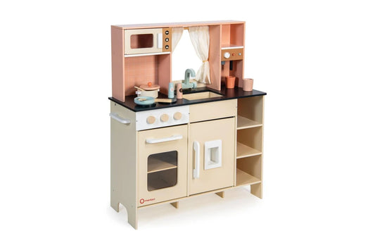 Cream Play Kitchen Wooden Toy Set