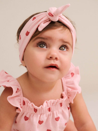 I Heart You Pointelle Bubble Romper and Headband