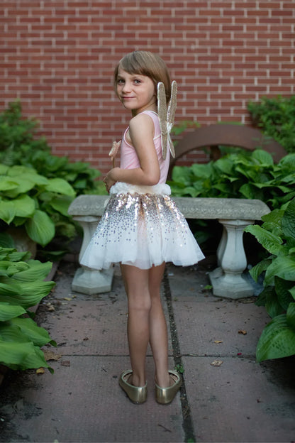 Gracious Gold Sequins Skirt, Wings & Wand Set