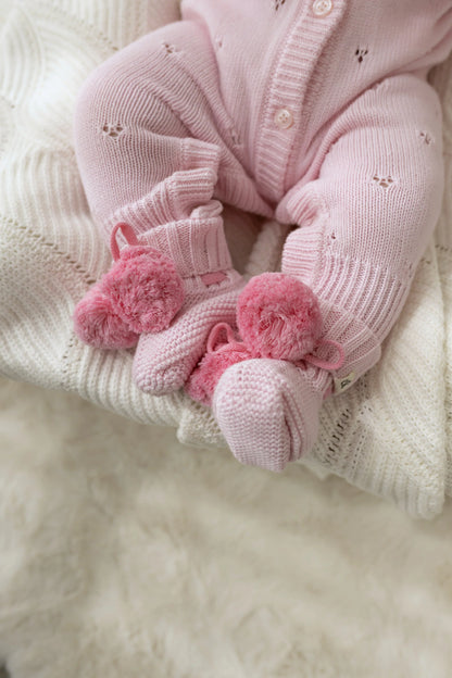 Pointelle Knit Romper | Classic Pink