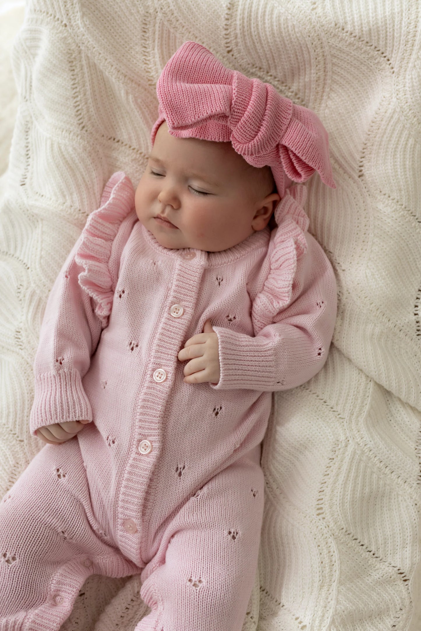 Pointelle Knit Romper | Classic Pink