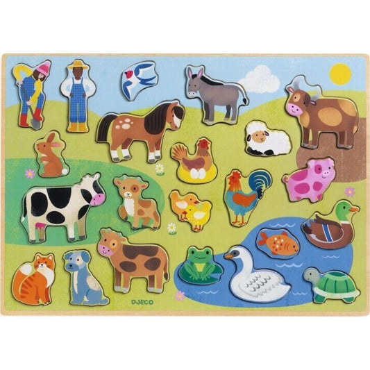 Djeco Wooden Puzzle: 22pc Farm | Aster & Ruby