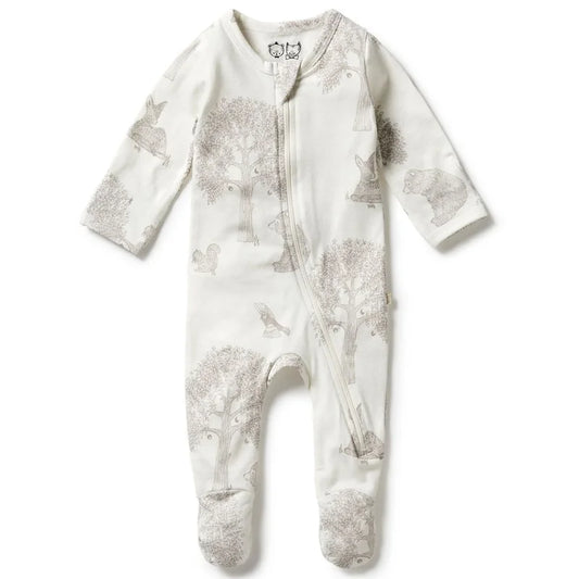 Organic Zipsuit with Feet Welcome to the World