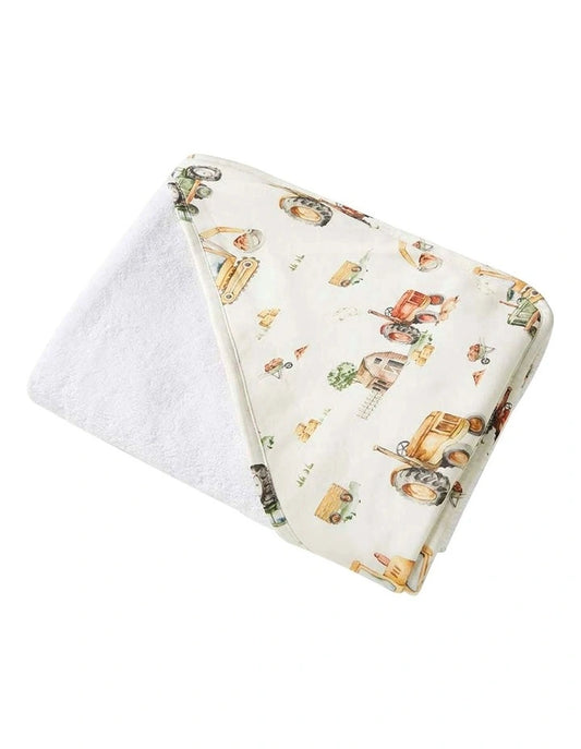 Diggers & Tractors Organic Hooded Towel
