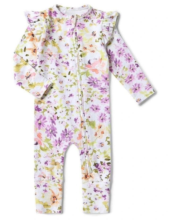Snuggle Hunny Kids Isla Organic Snugglesuit Convertible Romper with Frill | Aster & Ruby