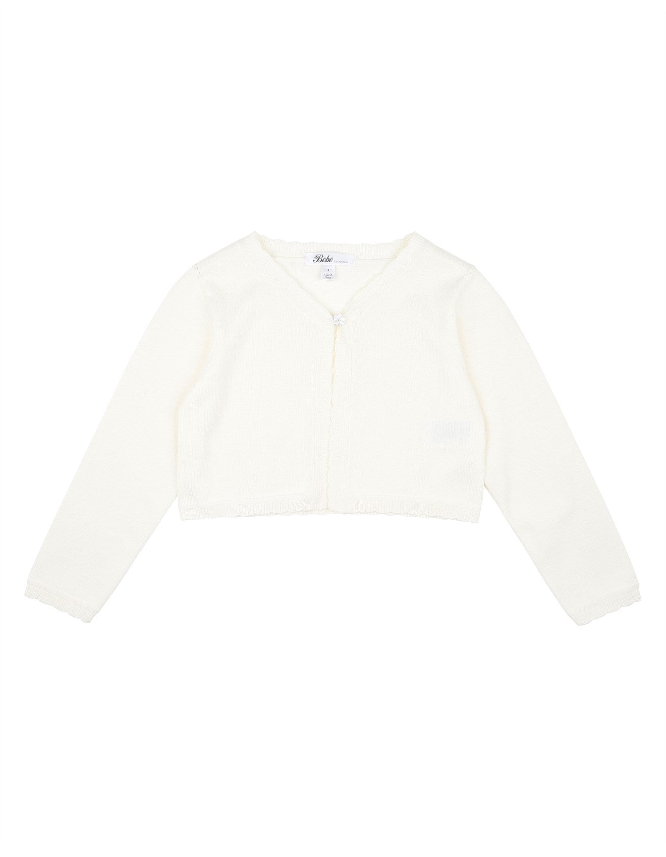 Bebe Bebe Scalloped Edge Knitted Cardigan | Aster & Ruby