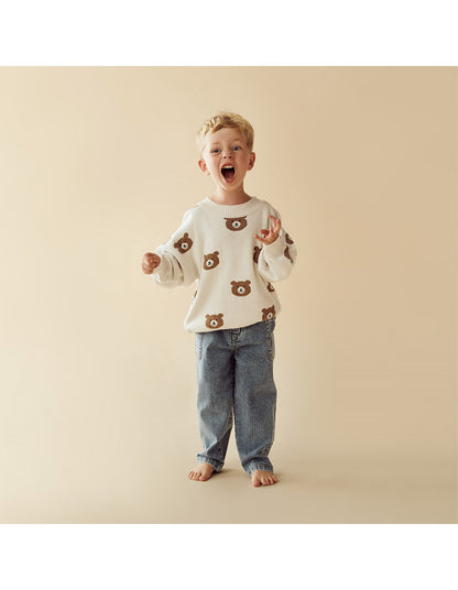 Wilson & Frenchy Beary Cute Organic Knitted Jacquard Jumper | Aster & Ruby