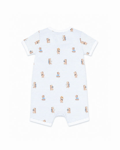Brady Stripe Organic SS Zip Romper