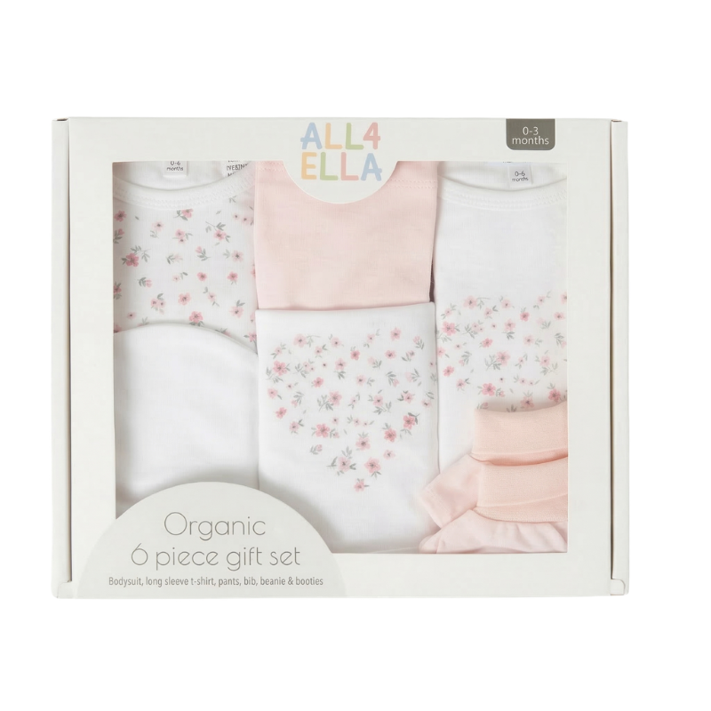 6pcs Organic Cotton Clothing Set Girl Floral