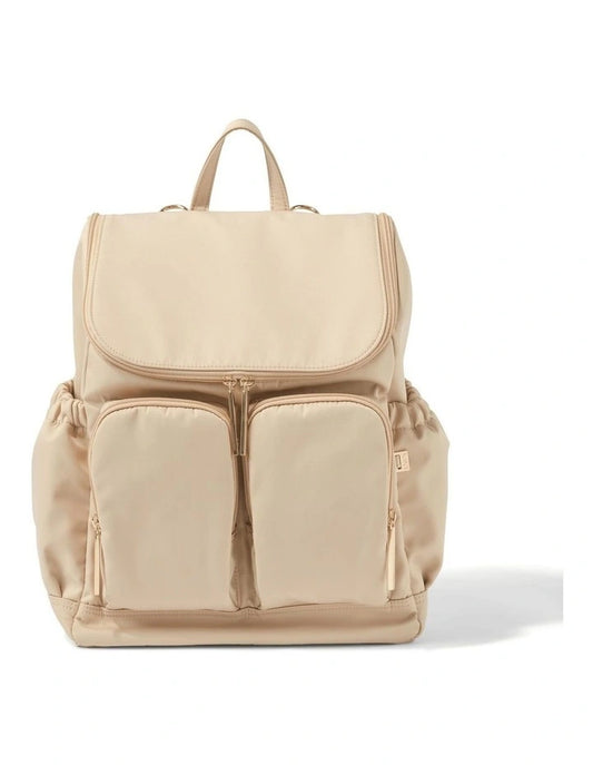 Signature Nappy Backpack - Beige Nylon