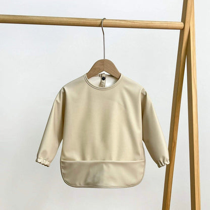Long Sleeve Smock Bib - Small / Beige