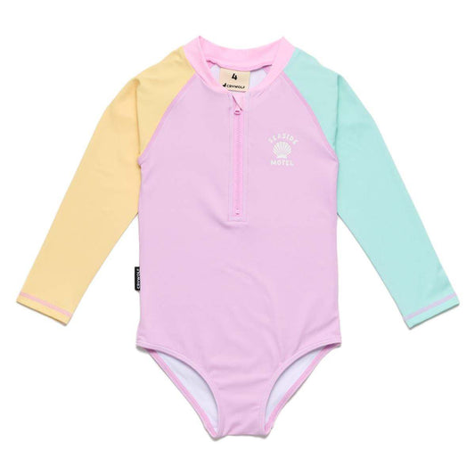 Long Sleeve Swimsuit Poolside Colourblock
