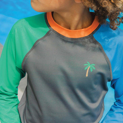 Long Sleeve Rash Vest Seaside Colourblock