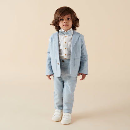 Oscar Linen Suit Jacket Ice Blue
