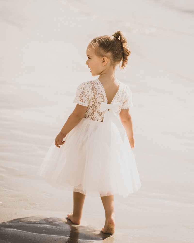 Bebe Lace Bodice W Back Bow Dress | Aster & Ruby