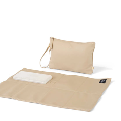 Nappy Changing Pouch Oat Vegan Leather