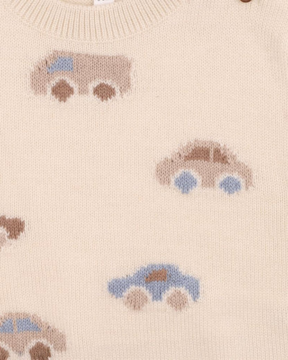 Alvin Automobile Knitted Jumper Cream Marl