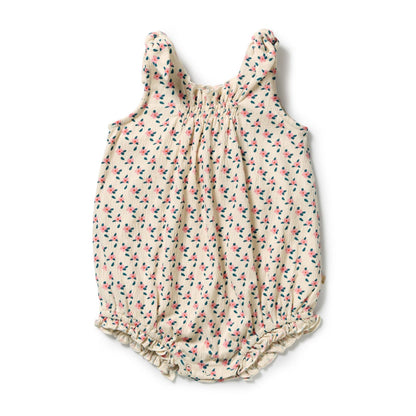 Little Blossom Organic Crinkle Tie Playsuit