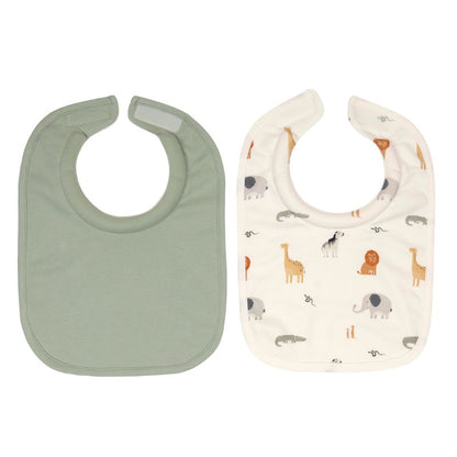 Roll Neck Bibs 2Pk - Wild Animals open