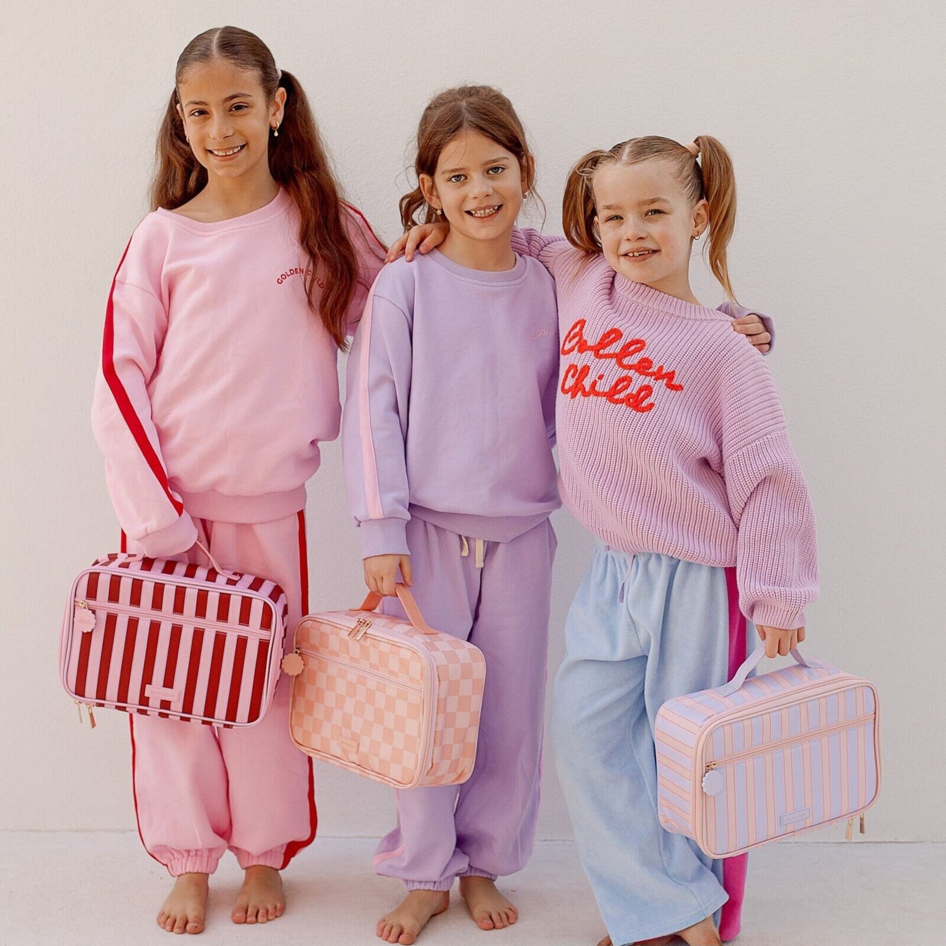 Fox & Fallow Peach Check Large Lunch Bag | Aster & Ruby