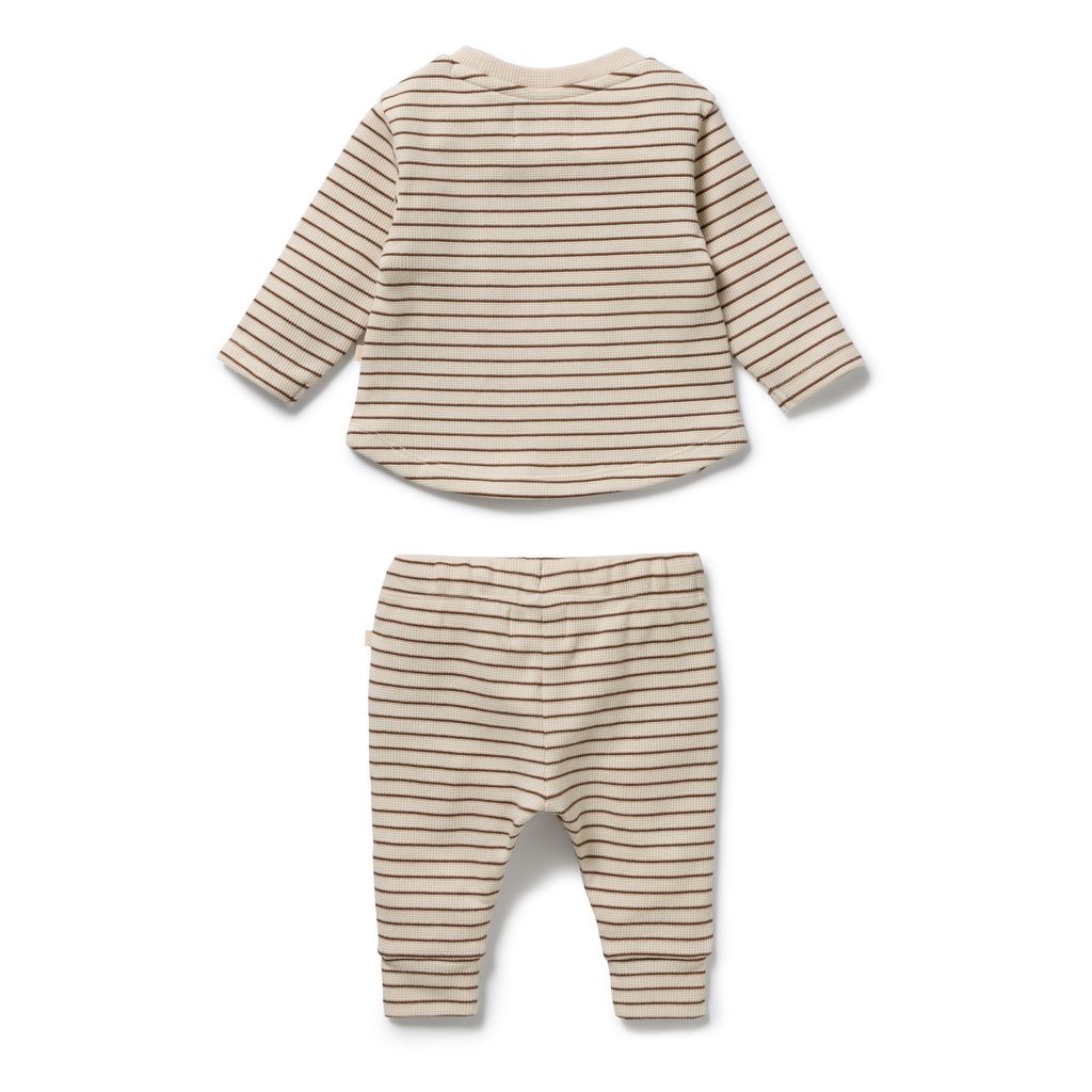 Nutmeg Stripe Organic Waffle Set
