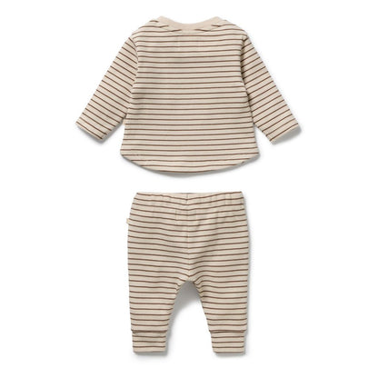 Nutmeg Stripe Organic Waffle Set