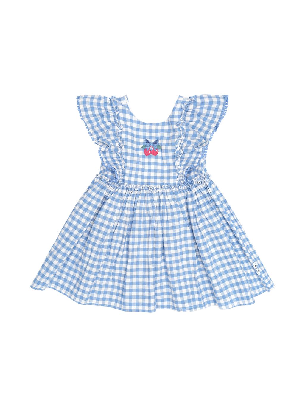 Dusty Blue Gingham Bow Dress