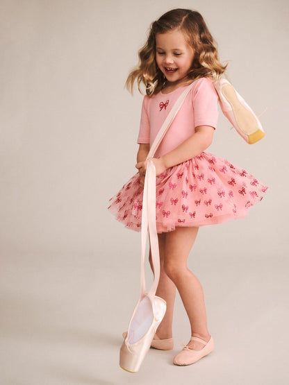 Glitter Bow Tutu Tulle Dress